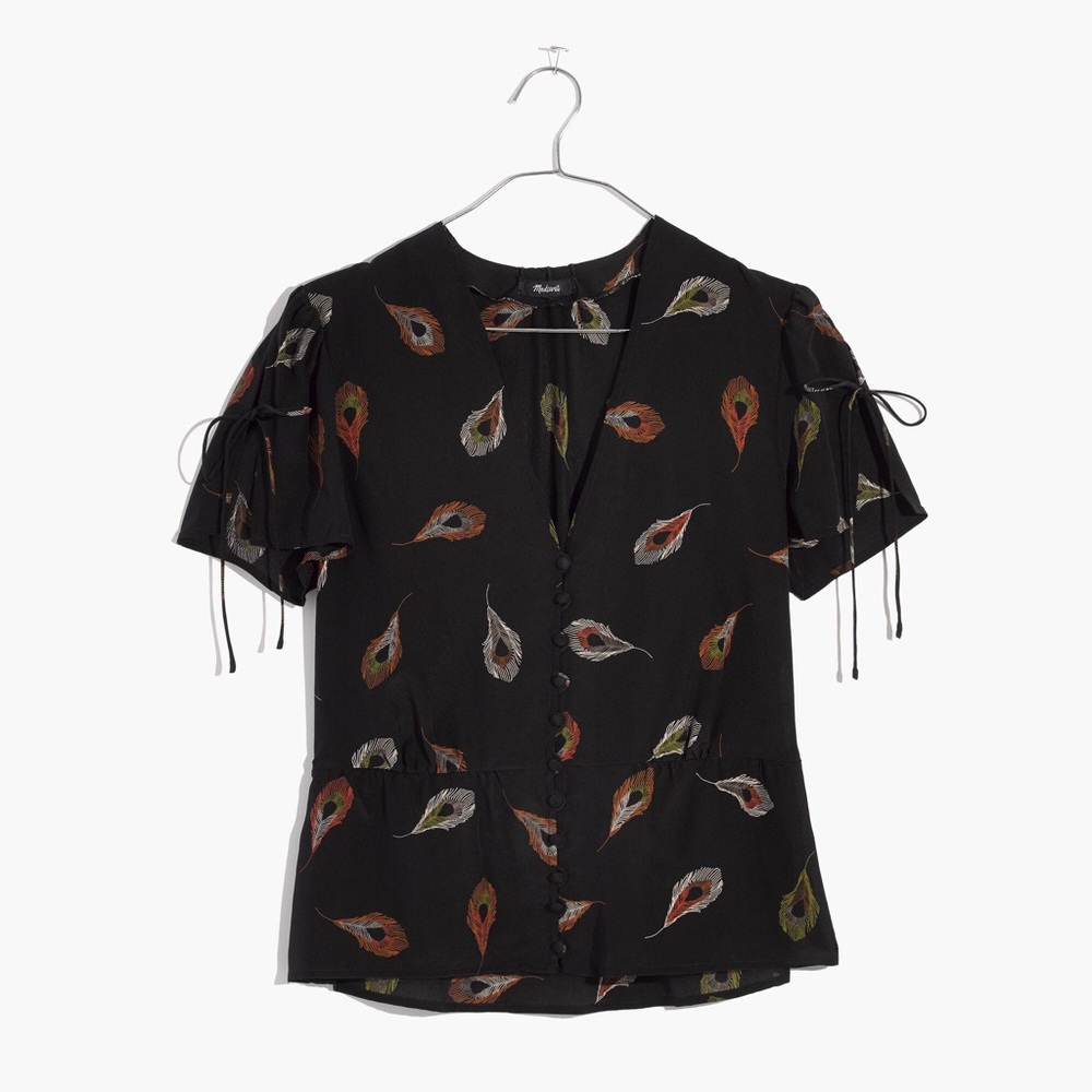 Madewell Embroidered Silk Blouse